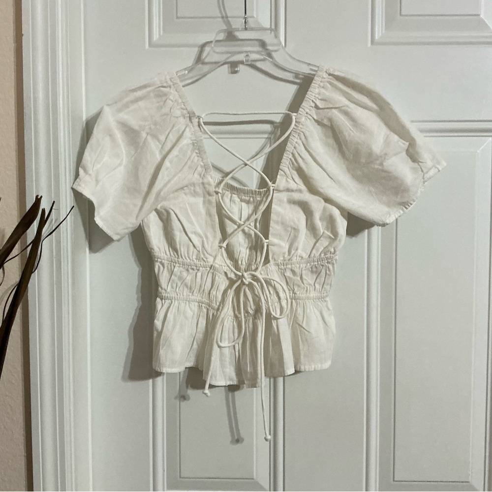 Free People Women’s White Cropped Top Size XS - Picture 2 of 5